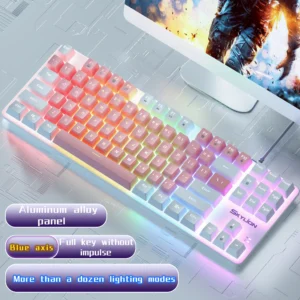 SKYLION H87 Wired Mechanical Keyboard With 10 Kinds of Colorful Lighting - 87 Keys