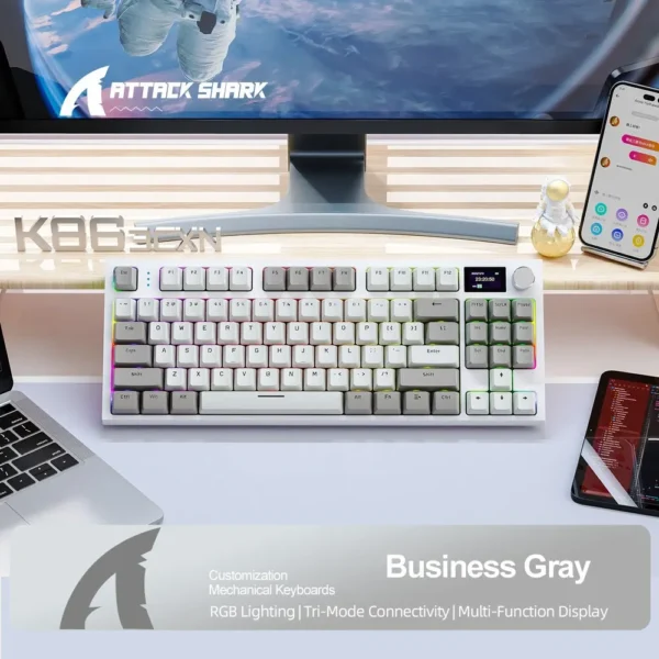 Attack Shark K86 Display Screen Hot-Swappable Mechanical Keyboard